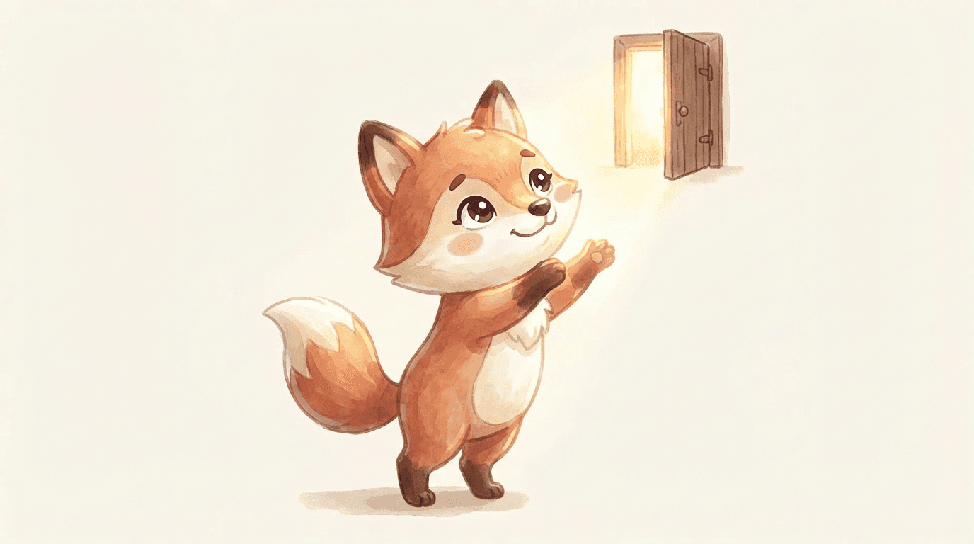 Otter mascot looking at a tiny map with a sense of wonder, self-discovery illustration